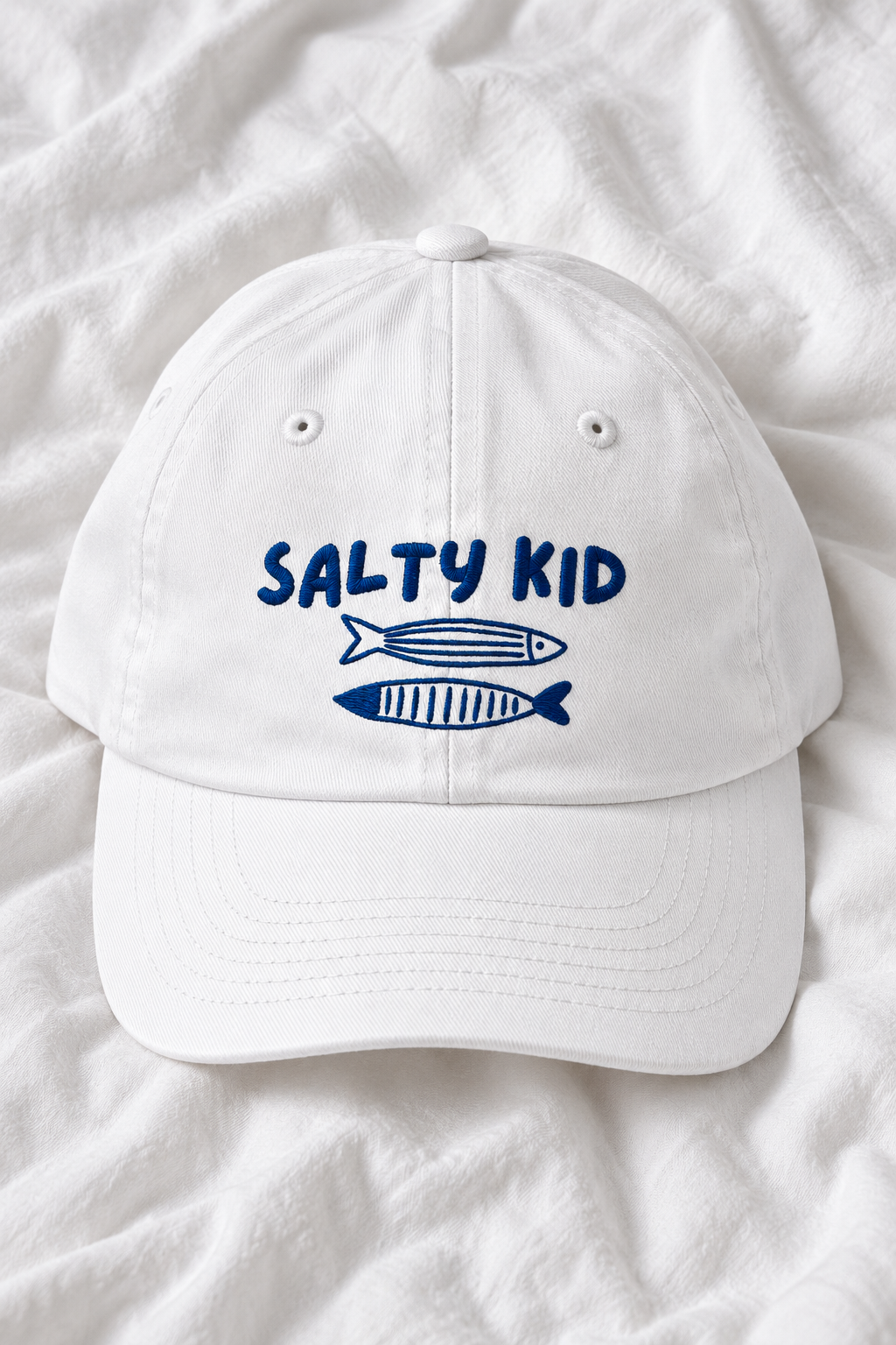 Salty Kid Embroidered Kids Cap | Adjustable Cotton Baseball Hat
