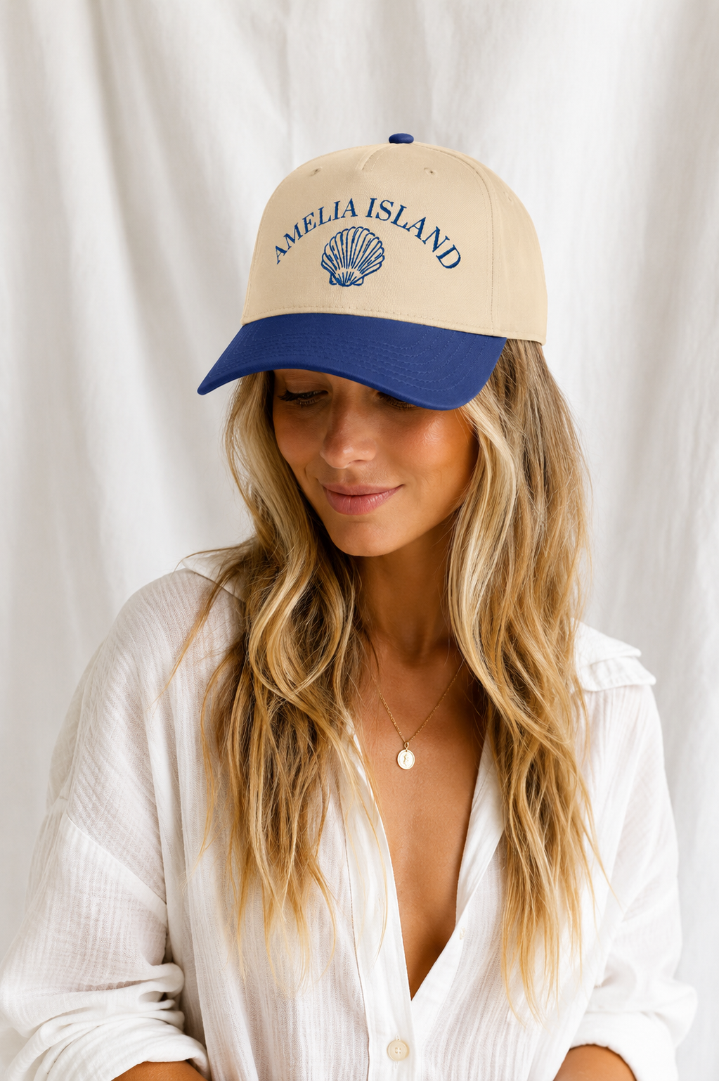 Amelia Island Embroidered 5-Panel Cap | Adjustable Mid-Profile Snapback Hat