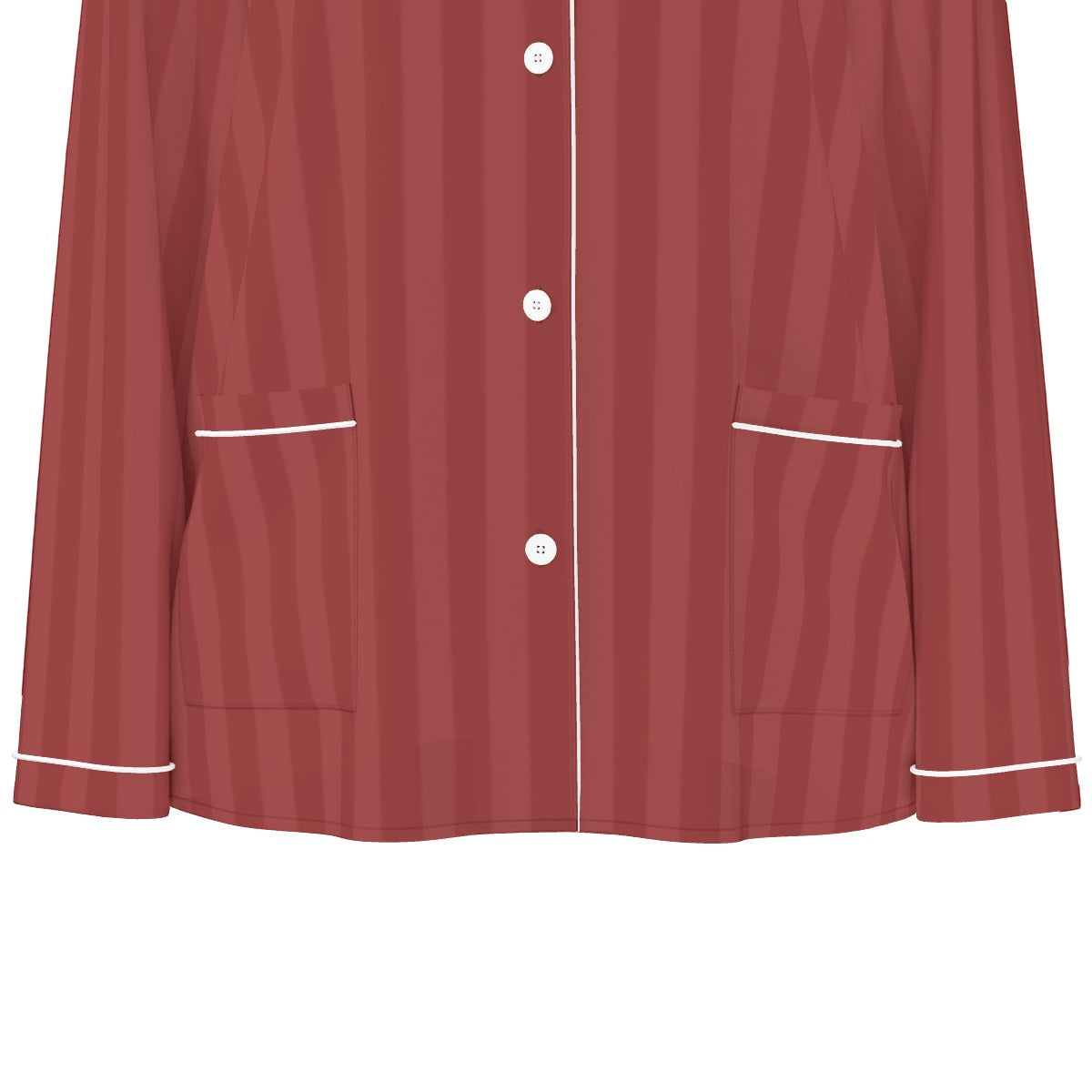 Women's Dusty Rose Striped Silky Long Sleeve Pajama Set