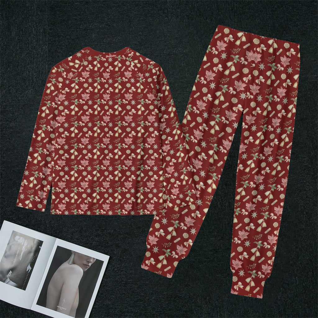 Women's Red Christmas Gingerbread & Candy Cane Soft-Touch Pajama Set