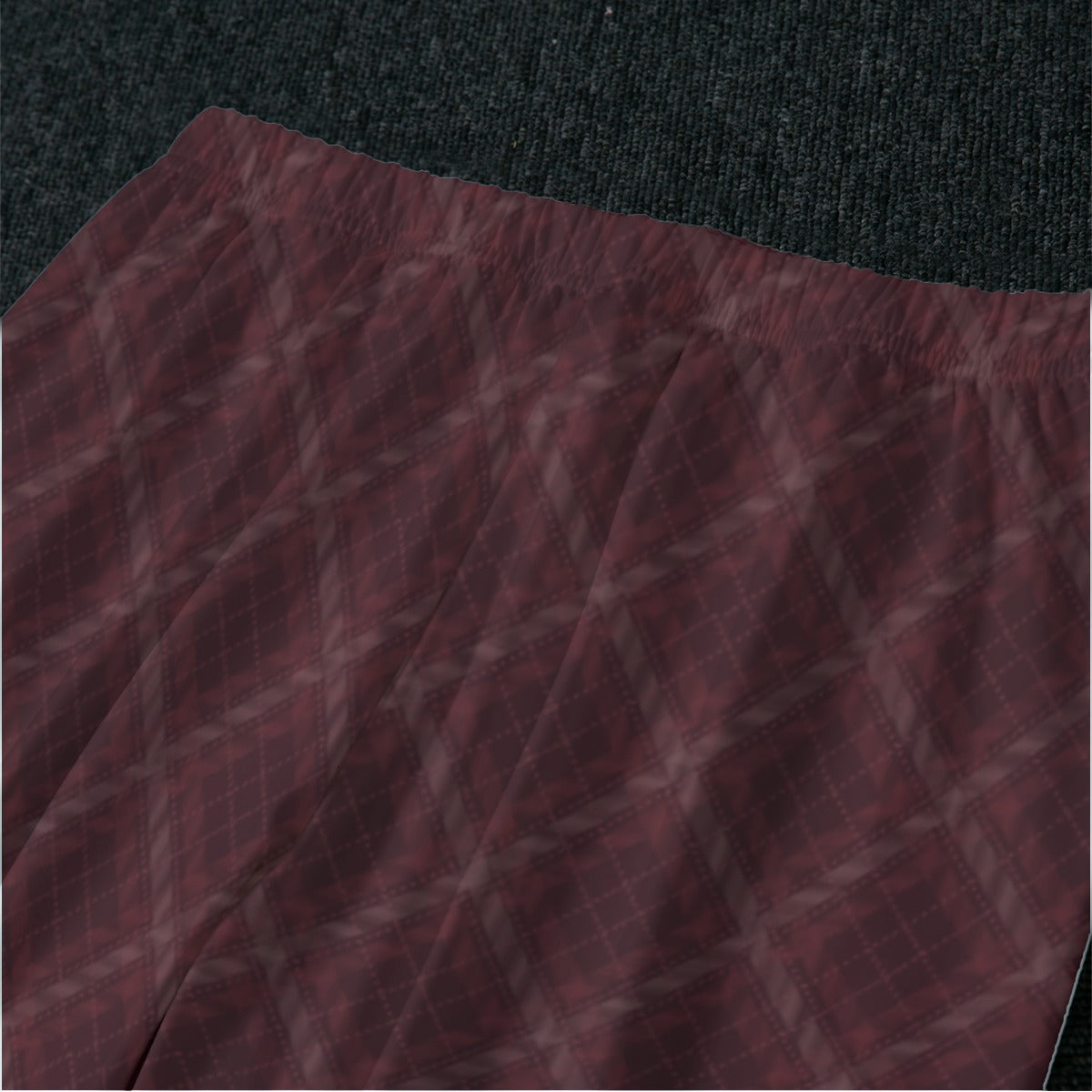 Women's Burgundy Plaid Teddy Bear Soft-Touch Long Sleeve Pajama Set
