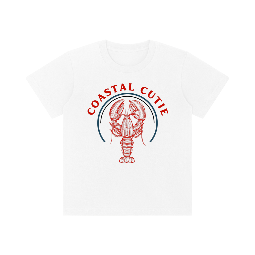 Coastal Cutie Kids Cotton Tee | Cute Lobster Beach Graphic T-Shirt for Toddlers & Youth