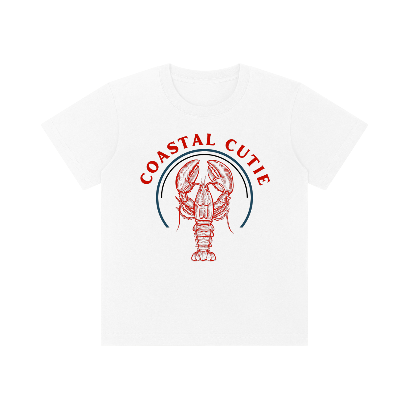 Coastal Cutie Kids Cotton Tee | Cute Lobster Beach Graphic T-Shirt for Toddlers & Youth