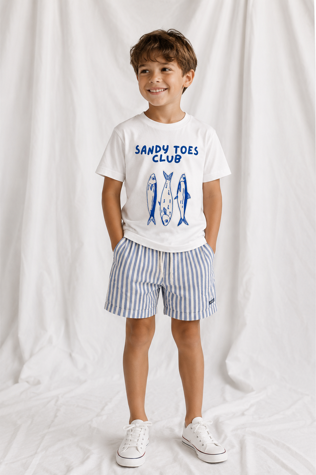 Sandy Toes Club Kids Tee | Soft 100% Cotton Graphic T-Shirt