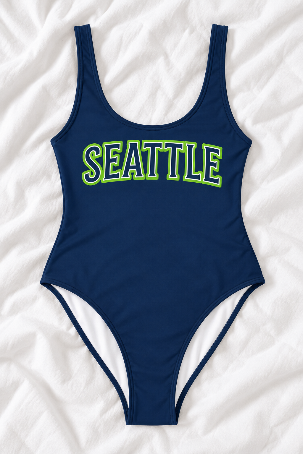 Seattle Football One-Piece Swimsuit – Women’s Game Day Swimwear