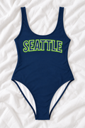 Seattle Football One-Piece Swimsuit – Women’s Game Day Swimwear