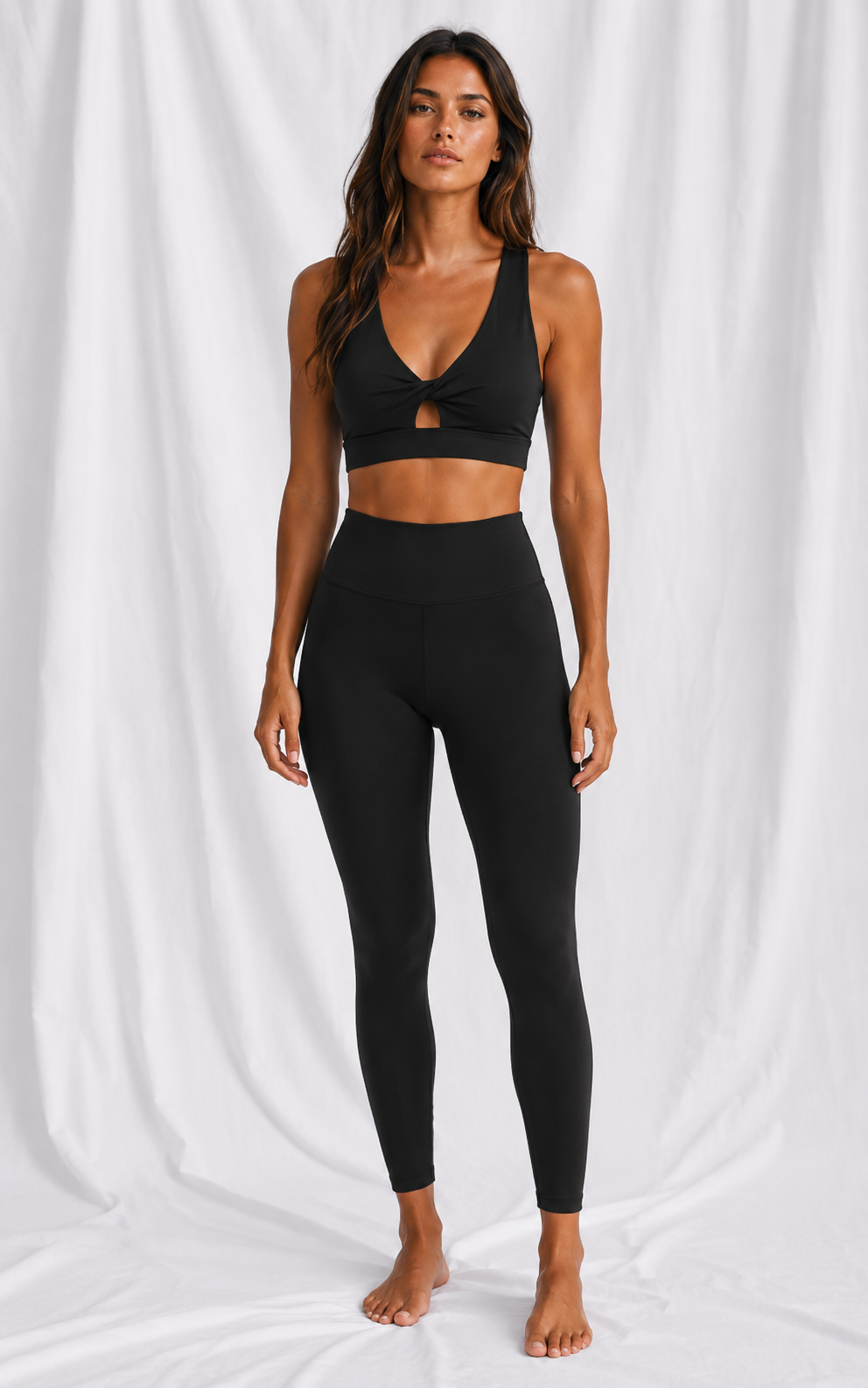 Women's Twist Front V-Neck Sports Bra | Built-In Padded Athletic Workout Bra