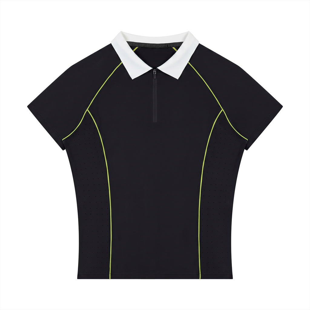 Women's Slim Fit Quarter-Zip Polo Shirt | Athletic Performance Golf Top