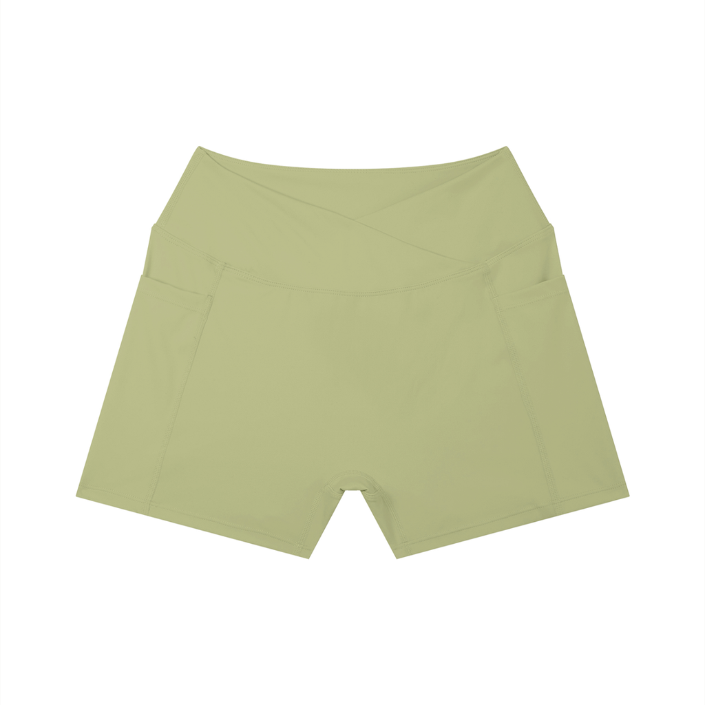 Women's High Rise Pocket Biker Shorts | Athletic Performance Workout Shorts