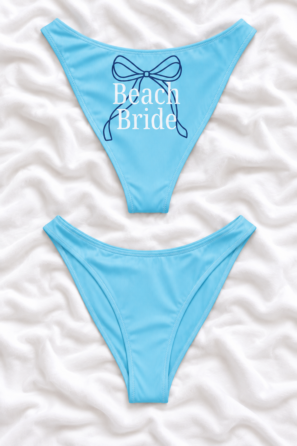 Beach Bride Blue V Cut Bikini Bottoms | Bachelorette Swimwear