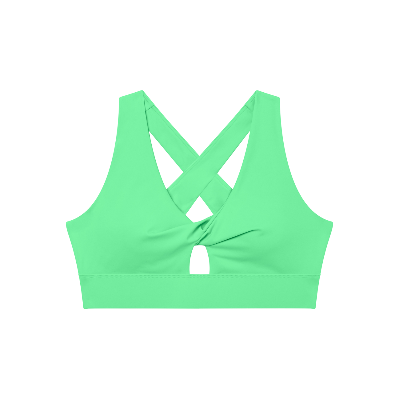 Women's Twist Front V-Neck Sports Bra | Built-In Padded Athletic Workout Bra