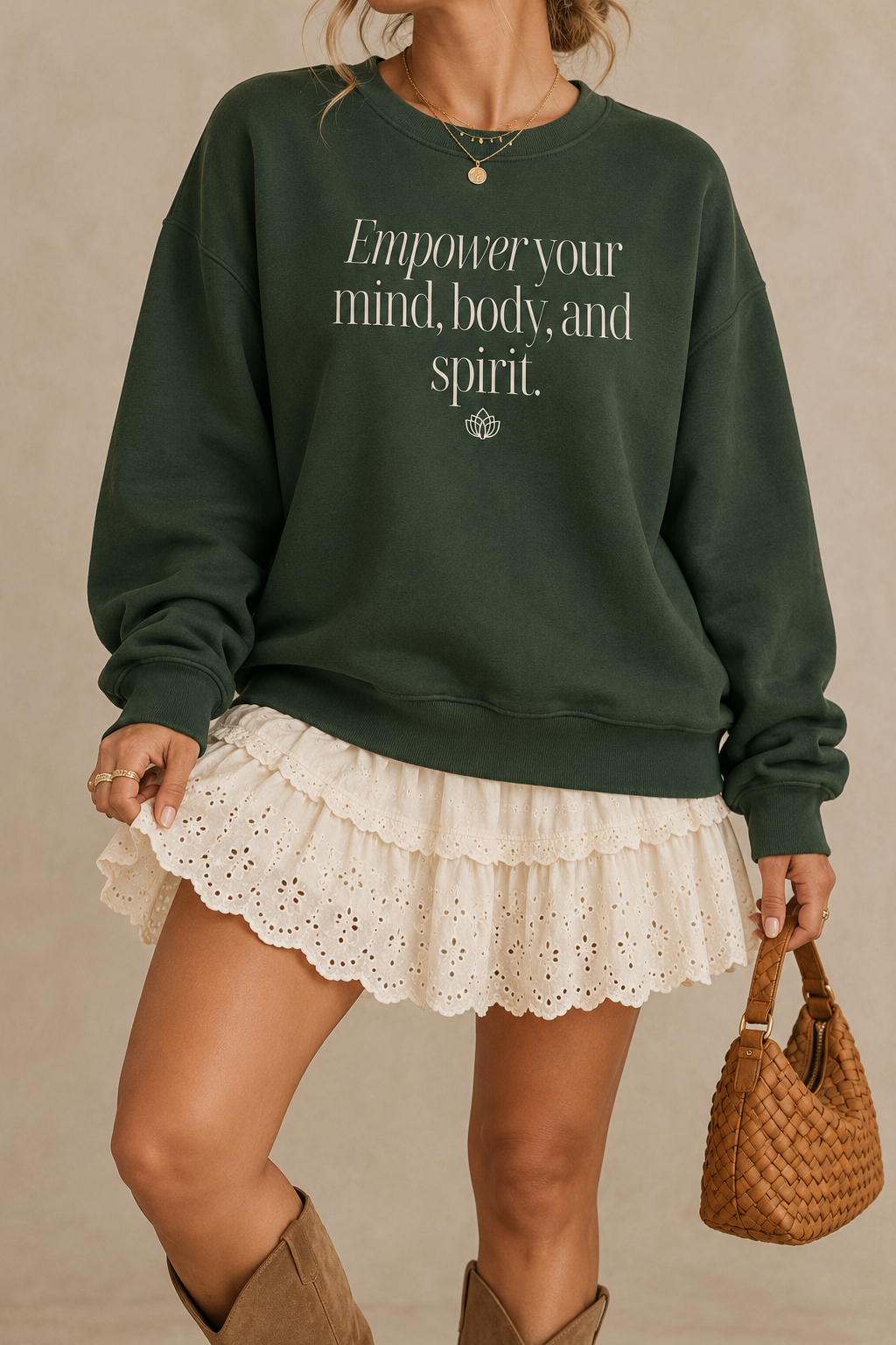 Empower Your Mind Body and Spirit Sweatshirt – Unisex Inspirational Wellness Crewneck