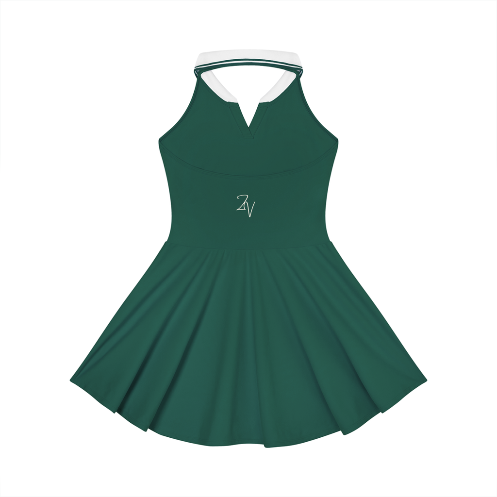 Women's Collared Halter A-Line Athletic Dress | Sleeveless Tennis & Golf Dress