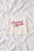 Basketball Mom Oversized Cropped Graphic Tee – Women’s Game Day T-Shirt