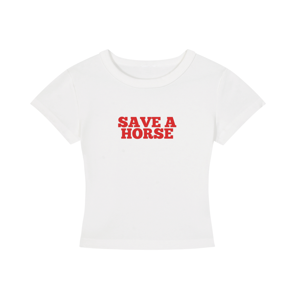 Save a Horse Women's Cropped Graphic Tee | Soft Cotton Stretch Western Crop Top