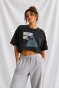 Raising Hell Ghost Snow Washed Raw Edge Crop Top