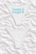 Coastal Cowgirl White V Cut Bikini Bottoms | Western Bachelorette Swimwear