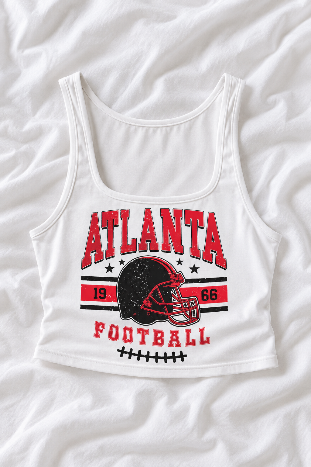 Atlanta Square Neck Crop Tank Top, Football Game Day Top, Women’s Tailgate Shirt, Football Season Ou