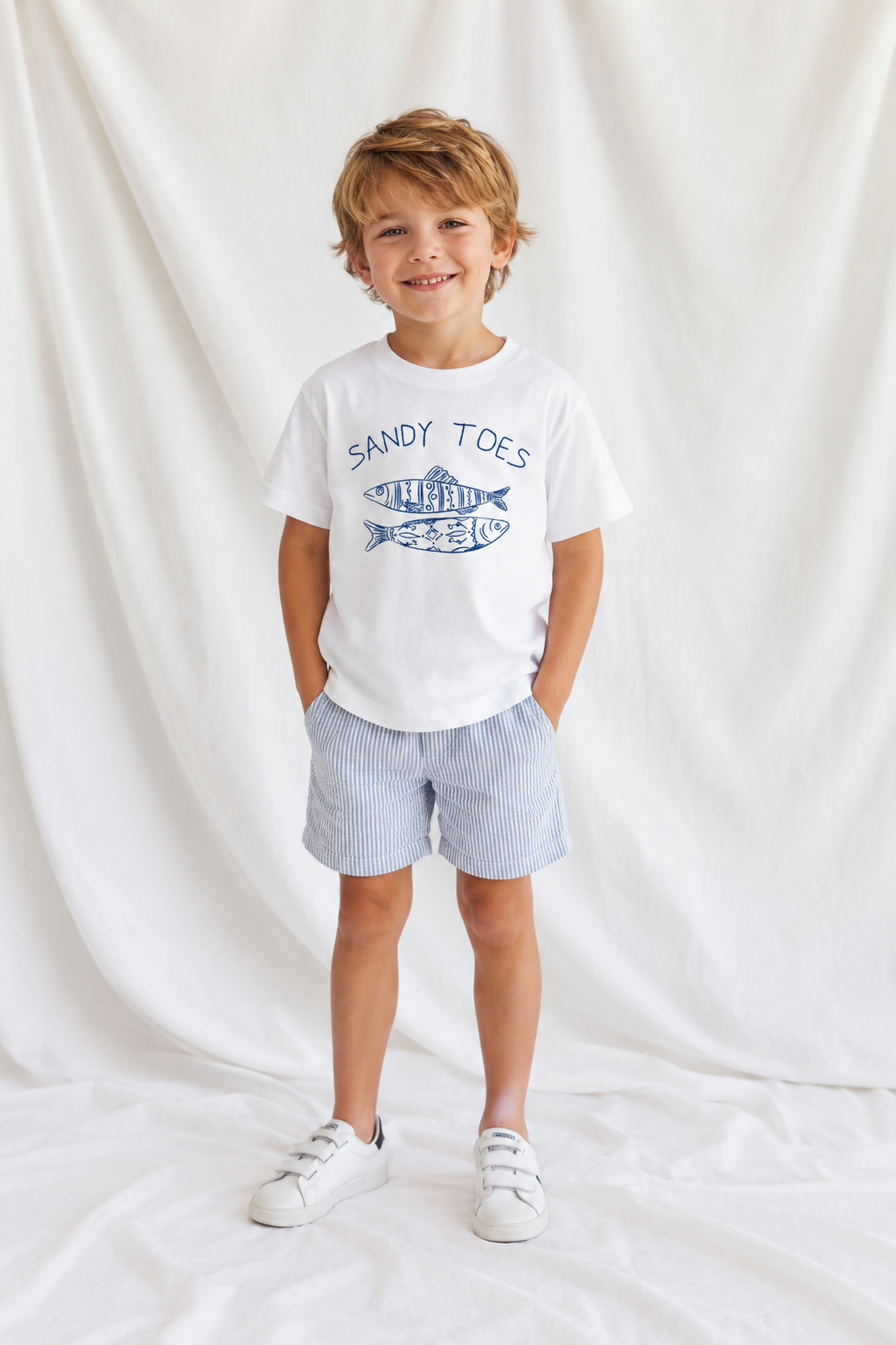 Sandy Toes Kids Cotton Tee | Cute Beach Graphic T-Shirt for Toddlers & Youth