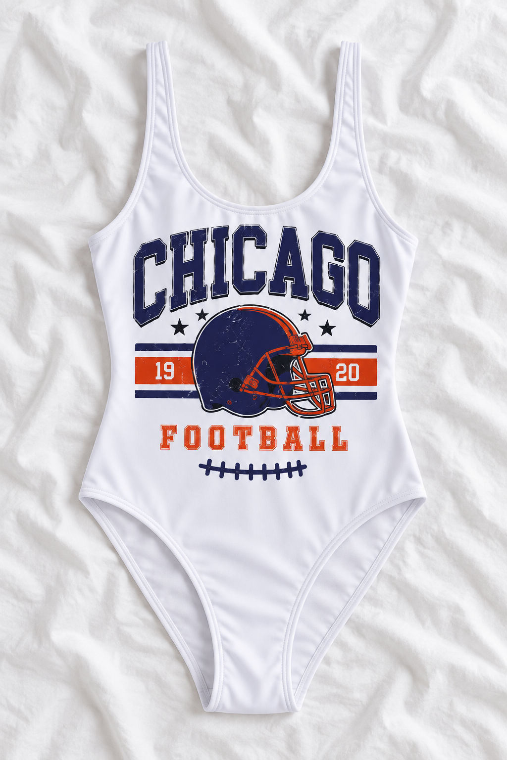 Chicago Football One-Piece Swimsuit – Women’s Game Day Swimwear
