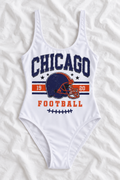Chicago Football One-Piece Swimsuit – Women’s Game Day Swimwear