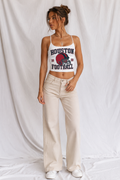 Houston Cropped Tank Top, Football Game Day Crop Top, Women’s Tailgate Tank, Football Season Outfit