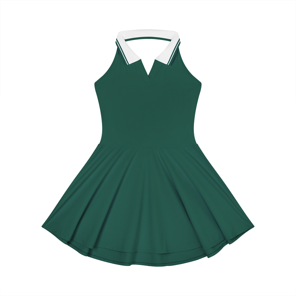Women's Collared Halter A-Line Athletic Dress | Sleeveless Tennis & Golf Dress