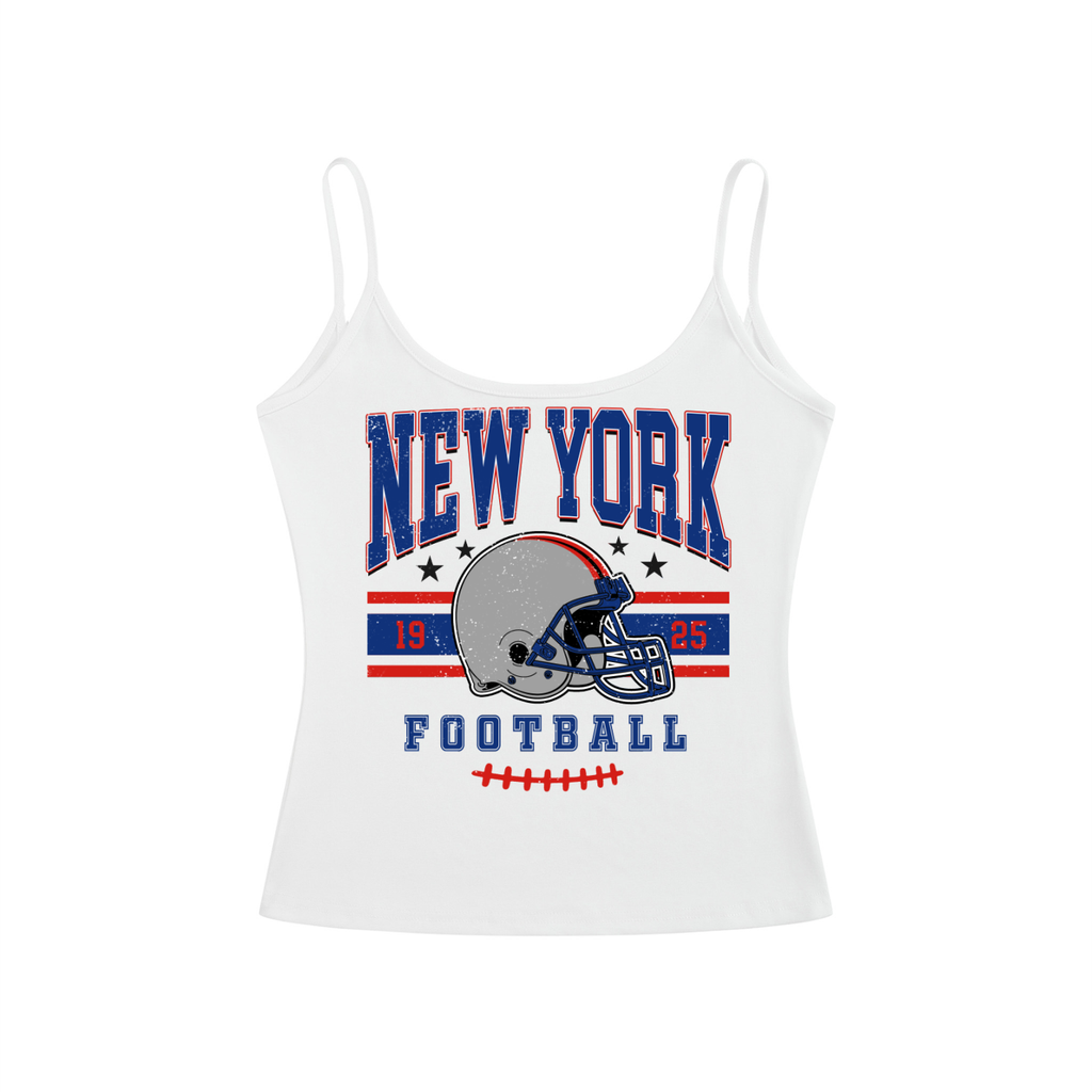 New York Low Back Tank Top – Women’s Football Game Day Shirt, Backless Tailgate Top