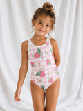 Little Kids Strawberry One Piece Swimsuit | Sweet Summer Bathing Suit