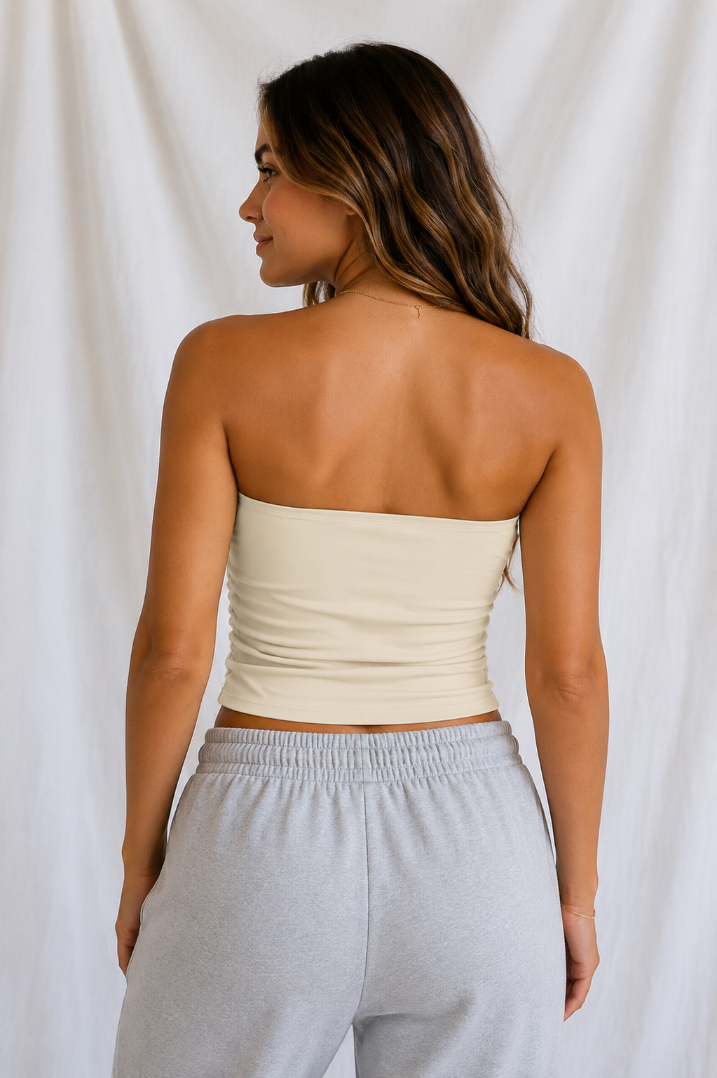 Custom Ruched Bandeau Tube Top – Personalized Sports & Baseball Top