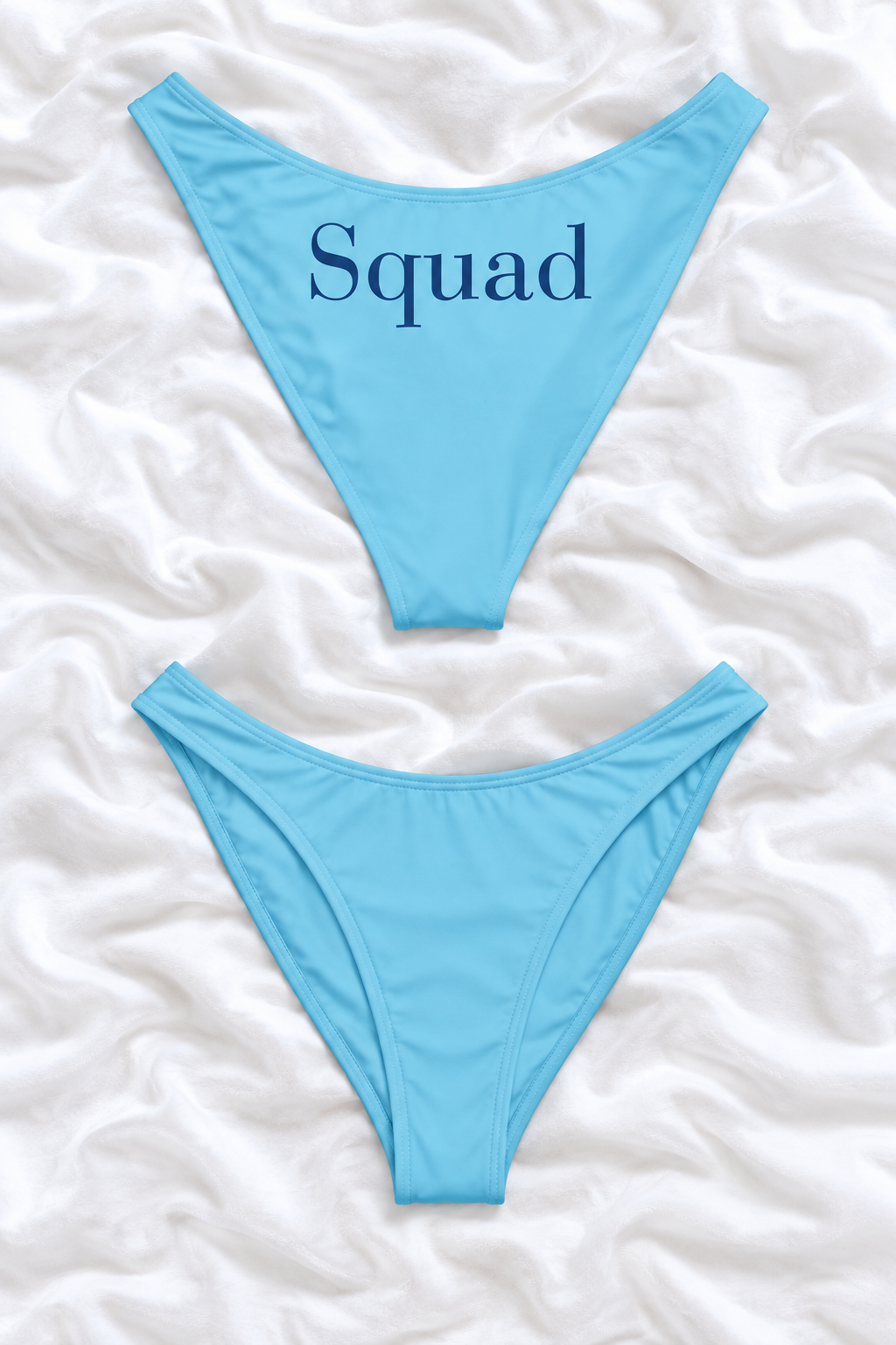 Squad Blue V Cut Bikini Bottoms | Bachelorette Swimwear