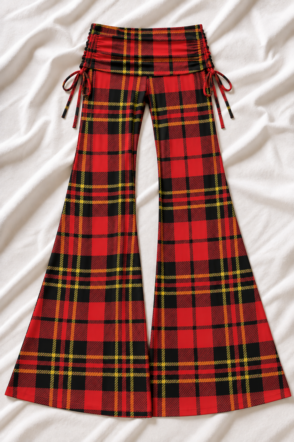 Christmas Plaid Wide Leg Palazzo Pants – Women’s Holiday Stretch Pants