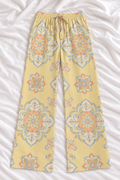 Boho Medallion Relaxed Straight-Leg Pants | Women's Lightweight Beach Lounge Pants