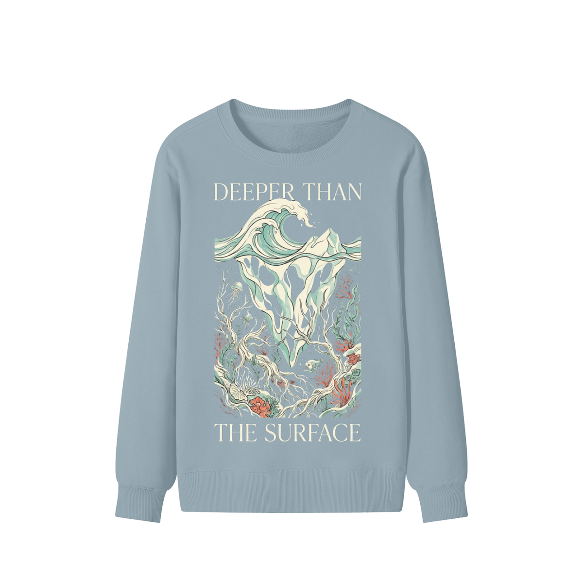 Deeper Than the Surface Ocean Graphic Sweatshirt – Unisex Cotton Crewneck