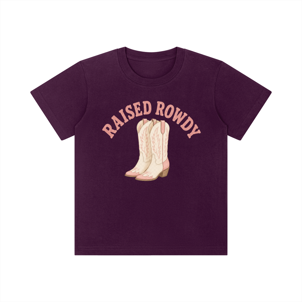 Raised Rowdy Kids Cotton Tee | Western Country Graphic T-Shirt for Toddlers & Youth