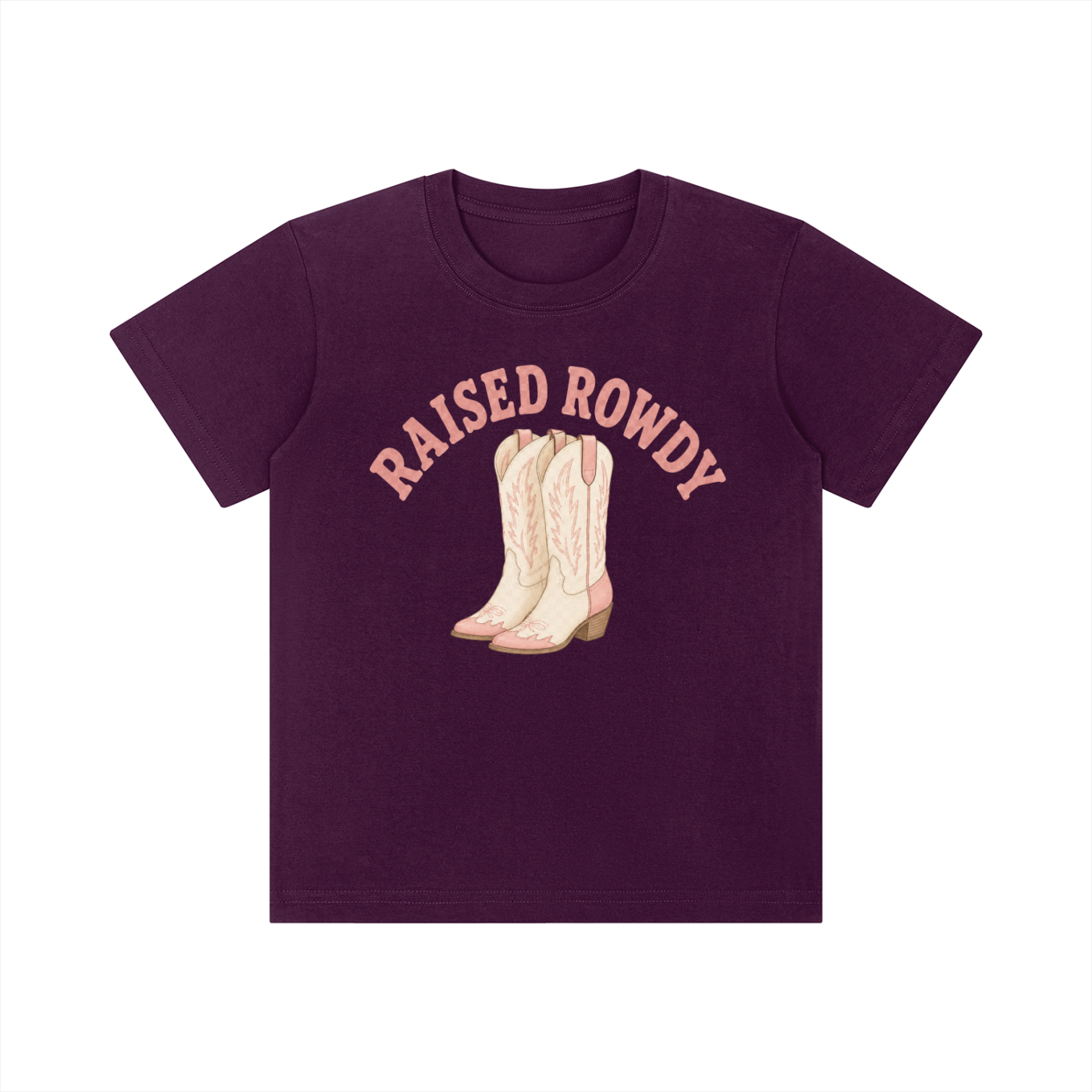 Raised Rowdy Kids Cotton Tee | Western Country Graphic T-Shirt for Toddlers & Youth