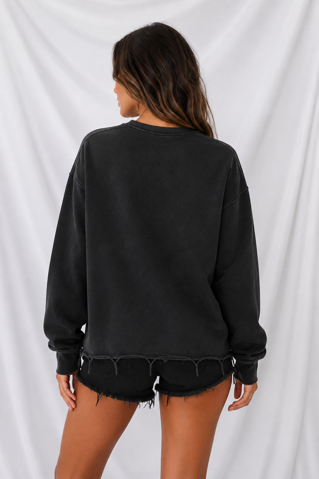 Bad Witch Energy Women’s Snow Wash Raw Edge Sweatshirt