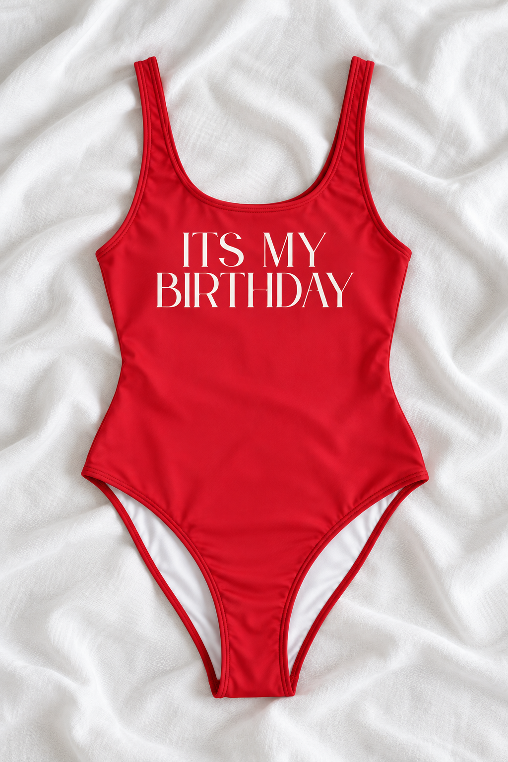 It’s My Birthday Red One-Piece Swimsuit – Women’s Birthday Swimwear