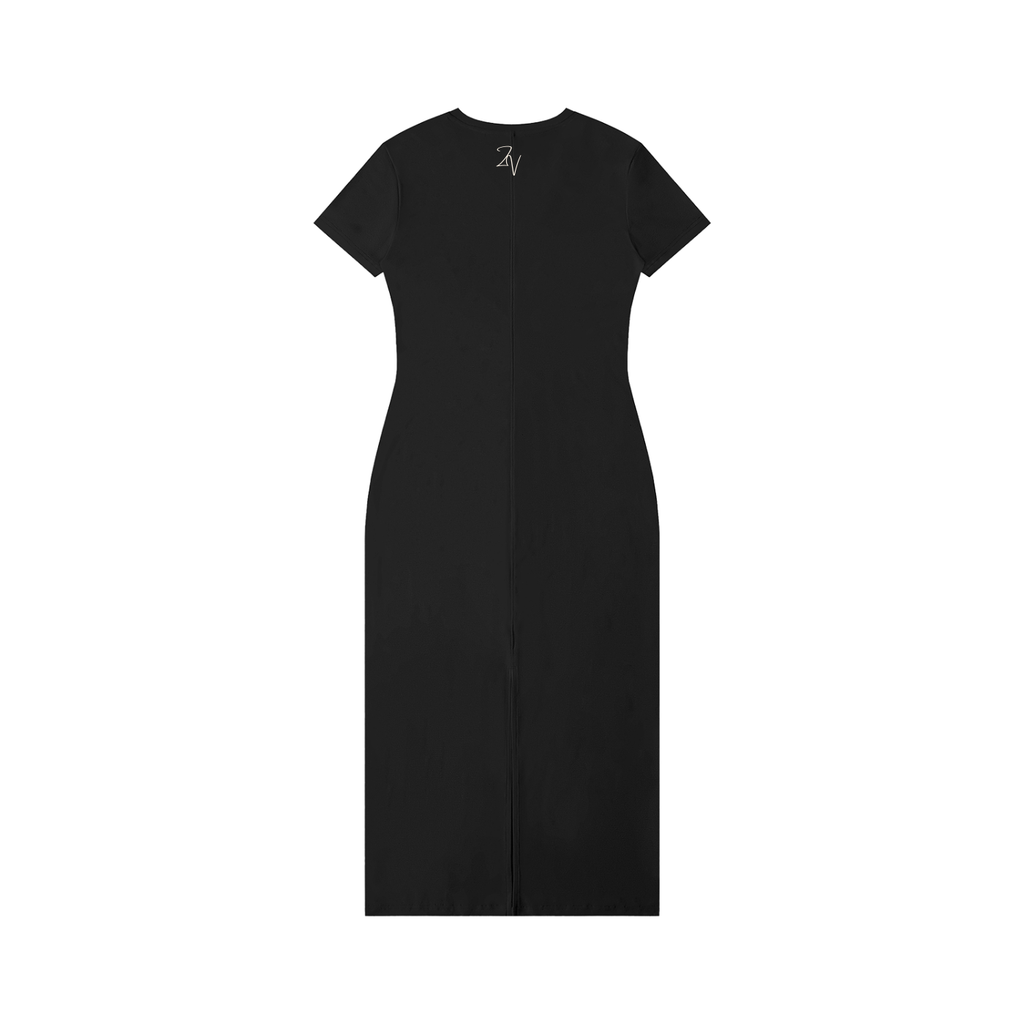 Women's V-Neck Short Sleeve Maxi Dress | Fitted Casual Maxi Dress