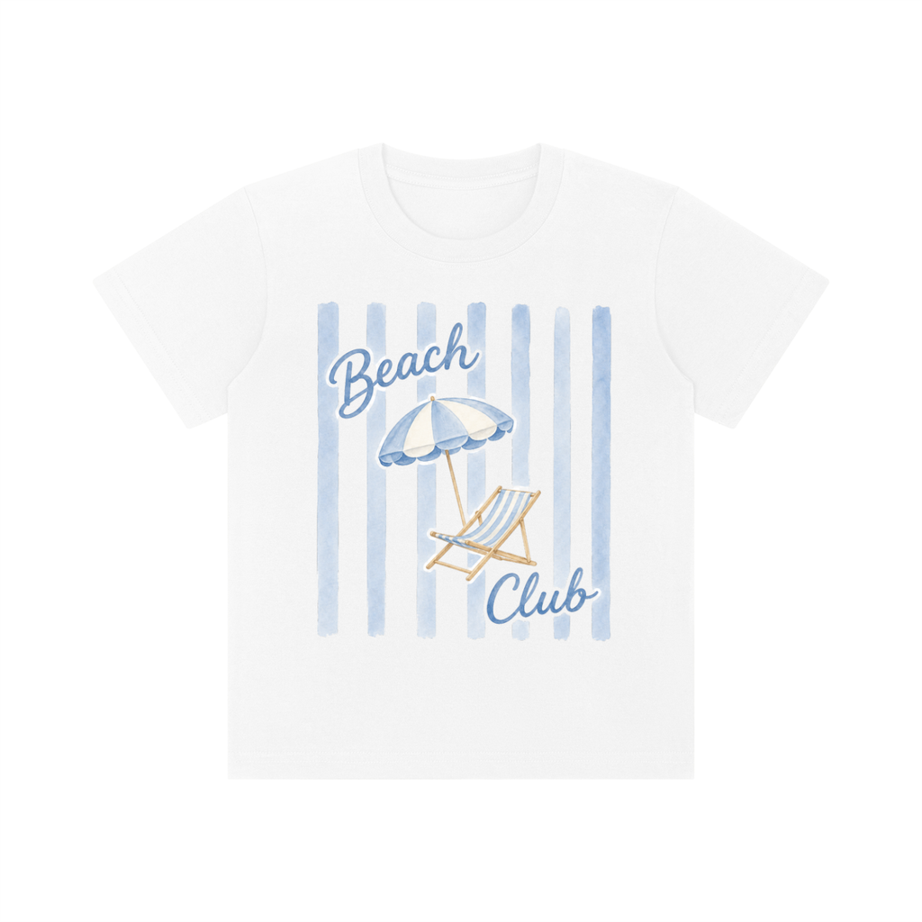 Beach Club Kids Cotton Tee | Cute Coastal Graphic T-Shirt for Toddlers & Youth