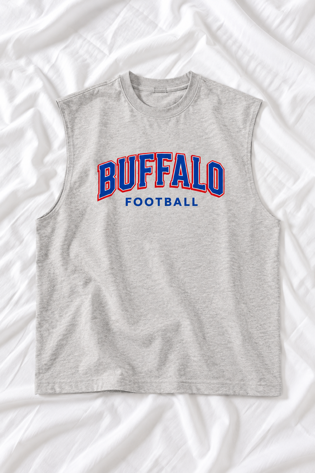 Buffalo Men's Raw Edge Cotton Tank Top – Football Game Day Sleeveless Shirt