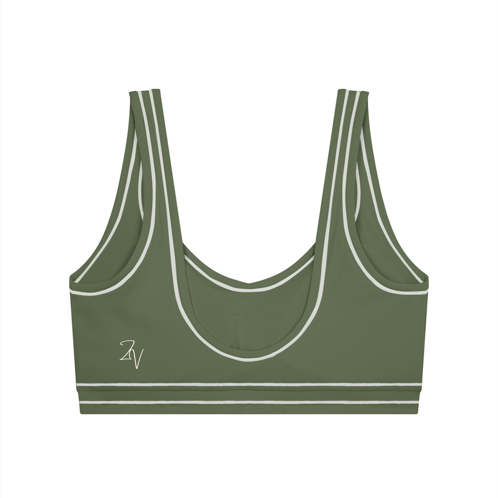 Topstitched Sports Bra with Built-In Padding | Women's Supportive Workout Bra