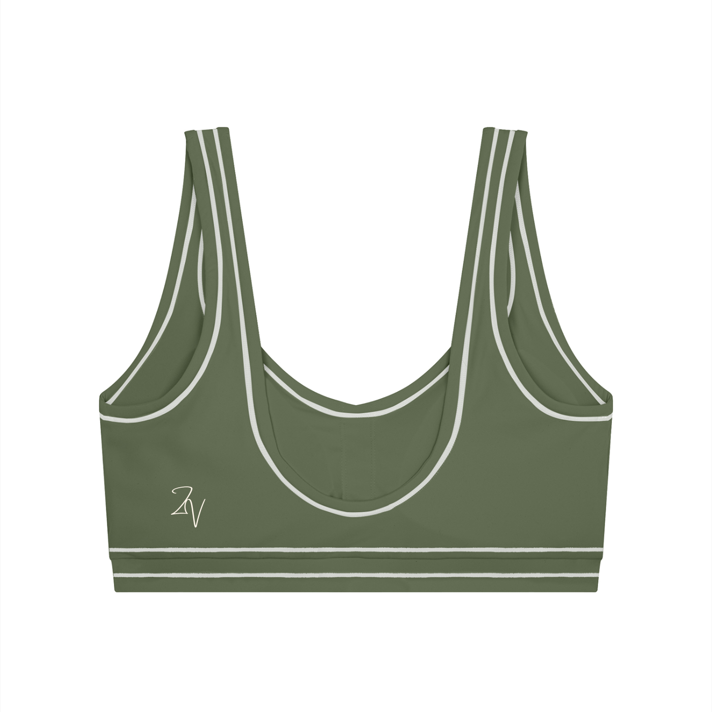 Topstitched Sports Bra with Built-In Padding | Women's Supportive Workout Bra