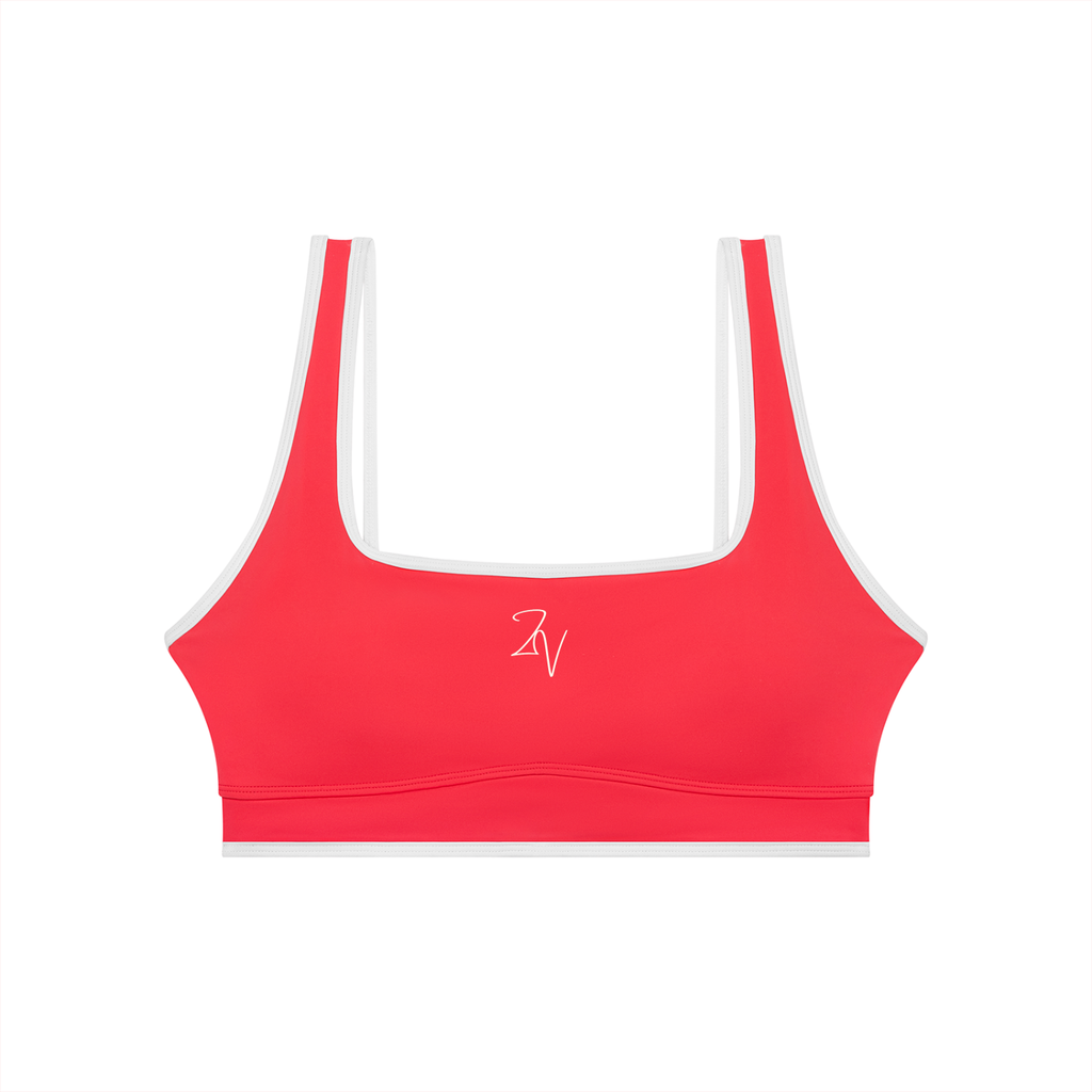 Women's Color Block Sports Bra | Built-In Padded Athletic Workout Bra
