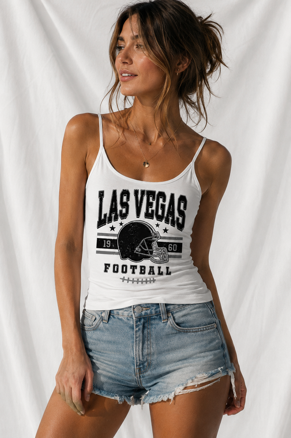 Las Vegas Low Back Tank Top – Women’s Football Game Day Shirt, Backless Tailgate Top