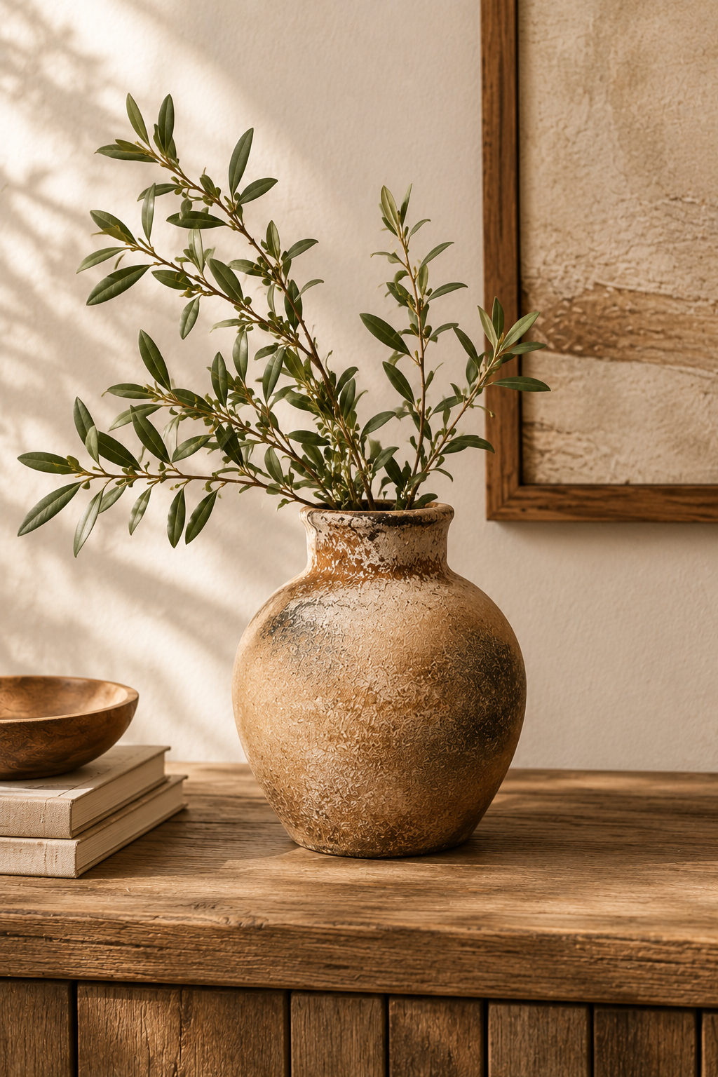 Rustic Wabi Sabi Ceramic Vase – Vintage Textured Decorative Vase