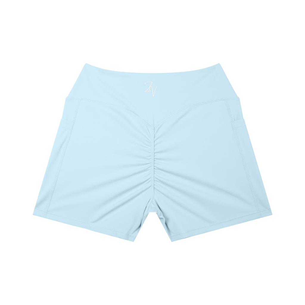 Women's High Rise Pocket Biker Shorts | Athletic Performance Workout Shorts