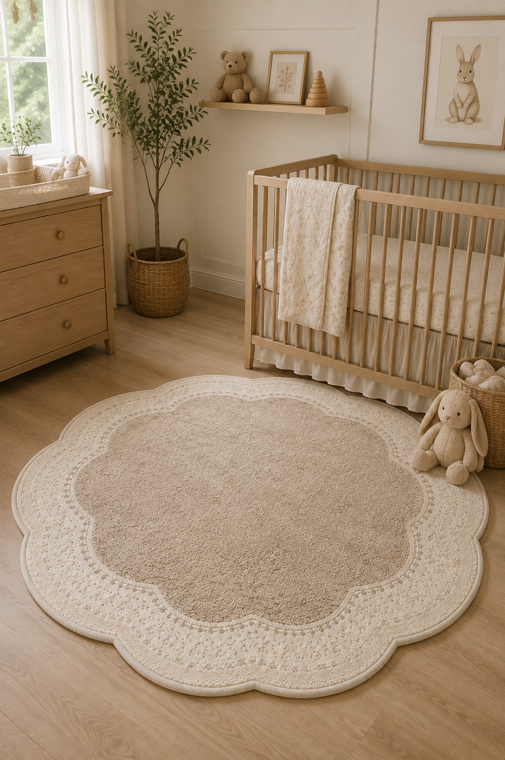 French Retro Irregular Area Rug – Luxury Textured Living Room & Bedroom Rug