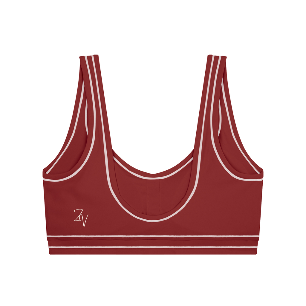 Topstitched Sports Bra with Built-In Padding | Women's Supportive Workout Bra