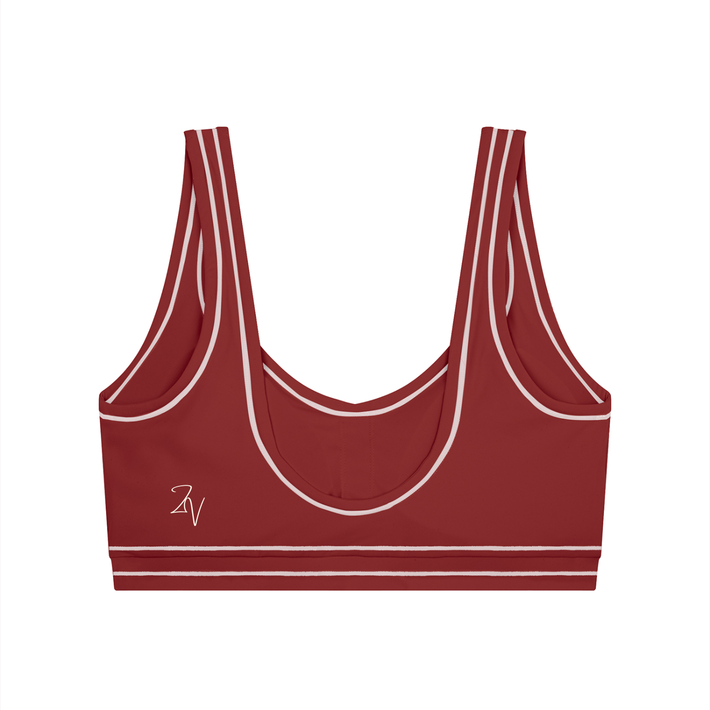 Topstitched Sports Bra with Built-In Padding | Women's Supportive Workout Bra